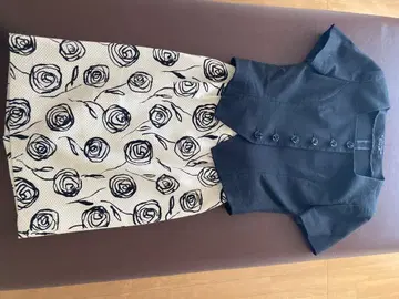 KOJI WATANABE STYLE 장미 무늬 스커트 셋업 11호