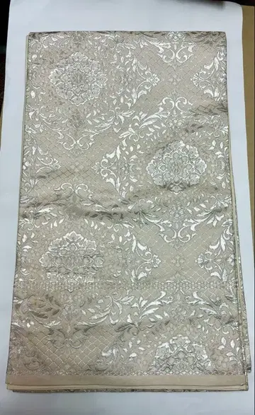 실버 후쿠로 오비 순수 실크 포멀