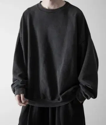 RUUBON ] vintage damage pigment sweat