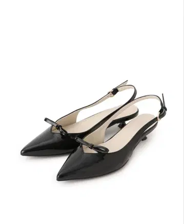 [고품질] 블랙 스틸레토 슬링백 펌프스