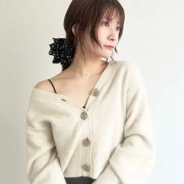 lilybrown LB 로고 폭스 니트 가디건