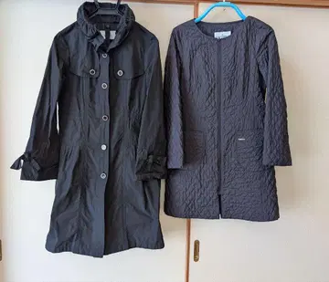 블랙 라이너 포함 롱 코트