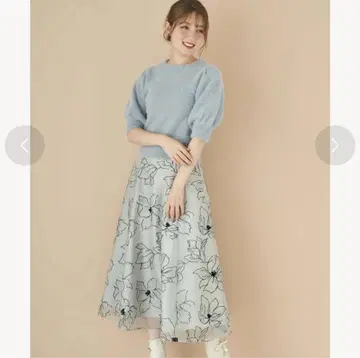 [택 포함 새상품] 노엘라 글리터 플로키 스커트 (색스)