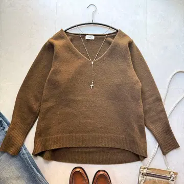 IENA 긴팔 니트 울 캐시미어 V넥 풀오버