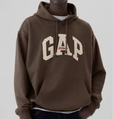 GAP 브라운 신규 로고 후드티