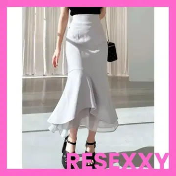 RESEXXY 리젝시 시어 도킹 머메이드 스커트 블루