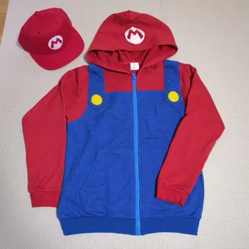새상품급 유니버셜 마리오 디자인 후드티와 캡 세트