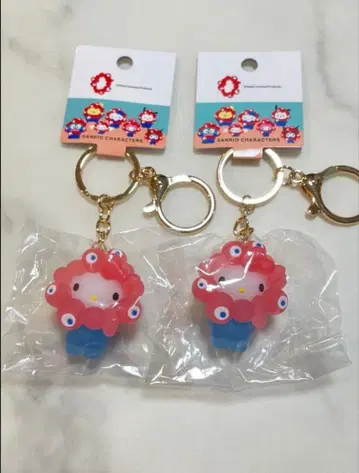 미야쿠미야쿠 산리오 키티 입체 마스코트 클리어 컬러 키링