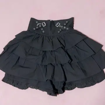 AnkRouge 크로스 벨트 티어드 치마바지 앙크루즈