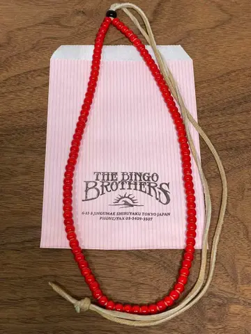 [새상품] THE BINGO BROTHERS 일련 빨간 비즈 화이트 하트