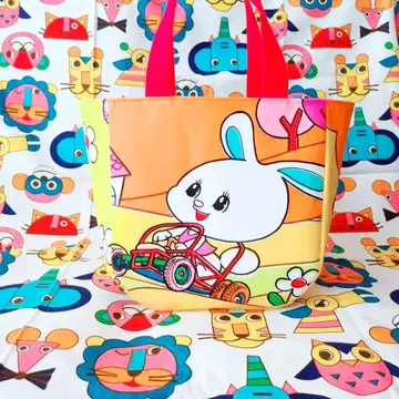 우사짱 코로링 백 핸드백 쇼와 레트로 원단 사용 토트백