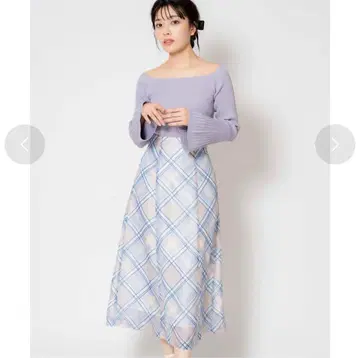 [ 새상품급 ] Noela 노엘라 패턴 플레어 스커트 (블루) 체크