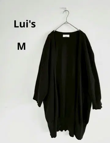 Lui's 루이스 롱 니트 가디건 버튼리스 블랙 일본제
