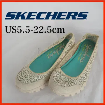 O6757*SKECHERS*플랫슈즈*레이스 디자인*22.5cm