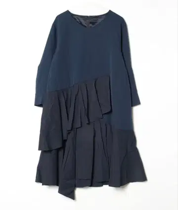 택 포함 새상품 엘렌딕 원피스 플리츠 턱 네이비