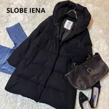 새상품급*슬로브 이에나 숄카라 롱 다운 코트 블랙 롱