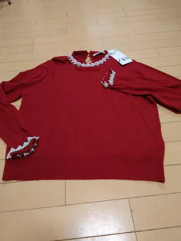 ZARA 미사용 긴팔 스웨터 빨간색