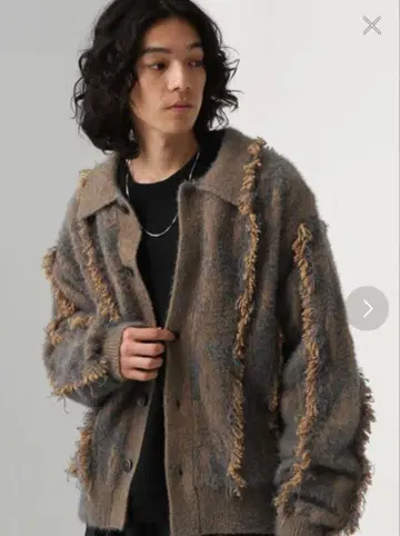 HARE 프린지 니트 블루종