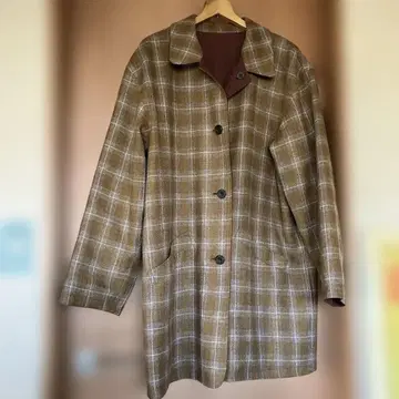 체크 스텐카라 코트 남성용