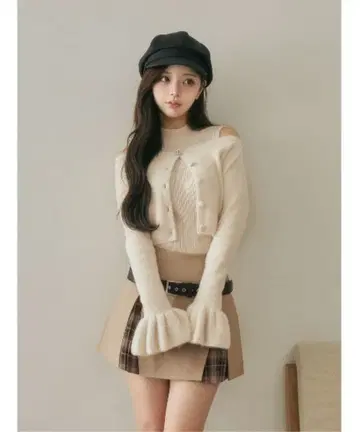 앙상블 샤기 니트탑