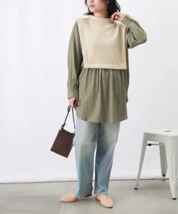 LUCA LADY LUCK LUCA 부클 스트라이프 블라우스