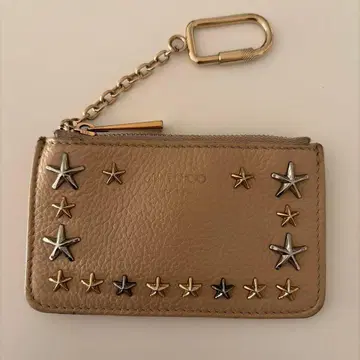 지미추 베이지 가죽 키케이스