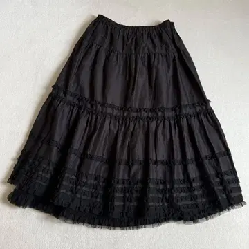 [컨디션 최상] 핑크 하우스 스커트 피코프릴 튤 블랙