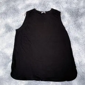 GLACIER [ L ] 슬리브리스 T셔츠 블랙 빅 사이즈 얇은 소재