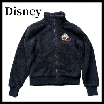 Disney 디즈니 미키 자수 로고 보아 플리스 자켓 블랙 L