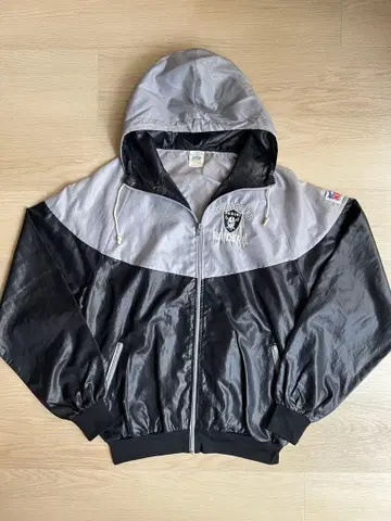 [ 80s~ ] 레이더스 LA기 나일론 지퍼 후드티 NFL 공식 M