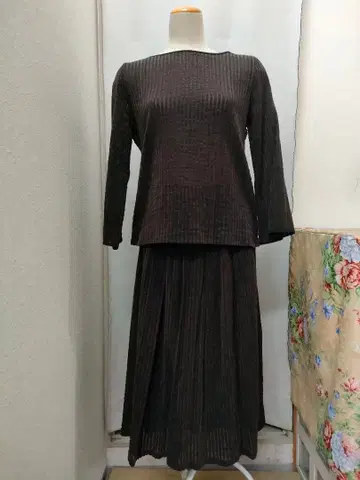 케이코 스즈키 브라운 스트라이프 셋업