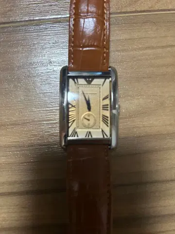 Emporio Armani 아날로그 시계 브라운 가죽