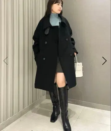 FRAY I.D 발마칸 하프 코트 블랙