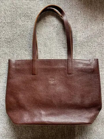 브라운 가죽 토트백
