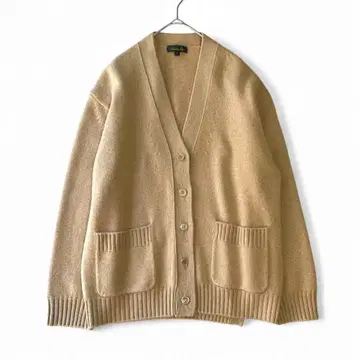 컨디션 최상 드로어 7G V넥 캐시미어 가디건 리브 카멜 인기