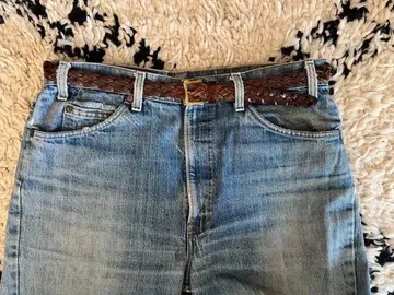 J&M DAVIDSON 가죽 메쉬 벨트 브라운 32/80