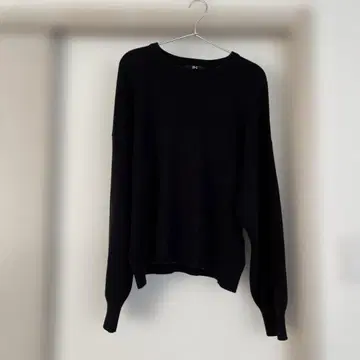 유니클로:C 스무스 코튼 크루넥 스웨터 블랙 XL