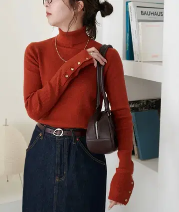 [ 새상품 미사용 ] DISCOAT 리브 소매 버튼 터틀