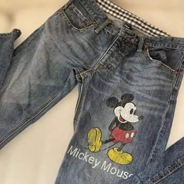 미키마우스 데님 팬츠 블루