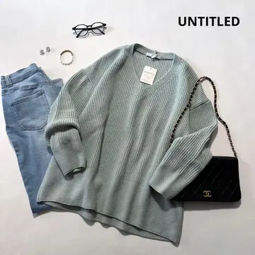 b1735 새상품 언타이틀 빅 사이즈 44 V넥 니트 풀오버