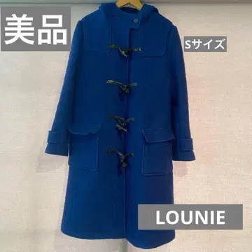 LOUNIE 블루 더플 코트 후드 부착