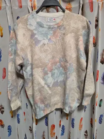 빈티지 Maglieria Florence 꽃 패턴 니트 긴팔 이탈리아