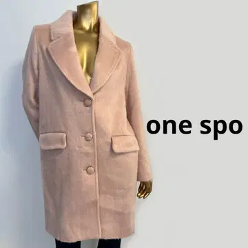 [ 4704 ] one spo 울 퍼 롱 코트 M 핑크