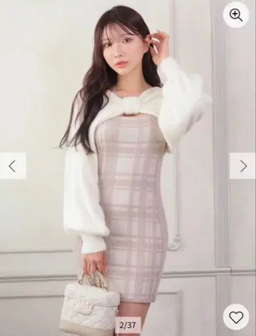 LIP SERVICE 리본 페더 앙상블 니트 원피스