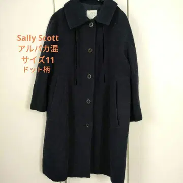 샐리 스콧 울 도트 스텐카라 코트 네이비