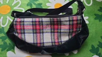 키타무라 K2 체크 무늬 숄더백