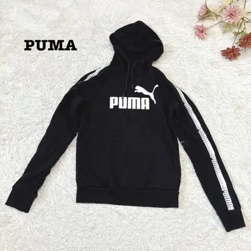 s.2264 [푸마] 긴팔 후드티 풀오버 로고 프린트 블랙