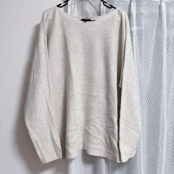 니트 XL 그레이 스웨터 루즈핏 오버 사이즈 보트넥 아이보리