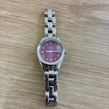 쿼츠 손목시계 퍼플 다이얼 스테인리스