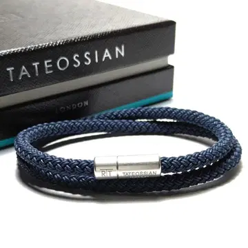 tab135 타테오시안 팔찌 네이비 블루 실버 꼬임 2연